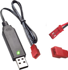 3.7V USB Charger Cable with JST 2 Pin Plug Compatible RC Car RC Plane RC Tank RC