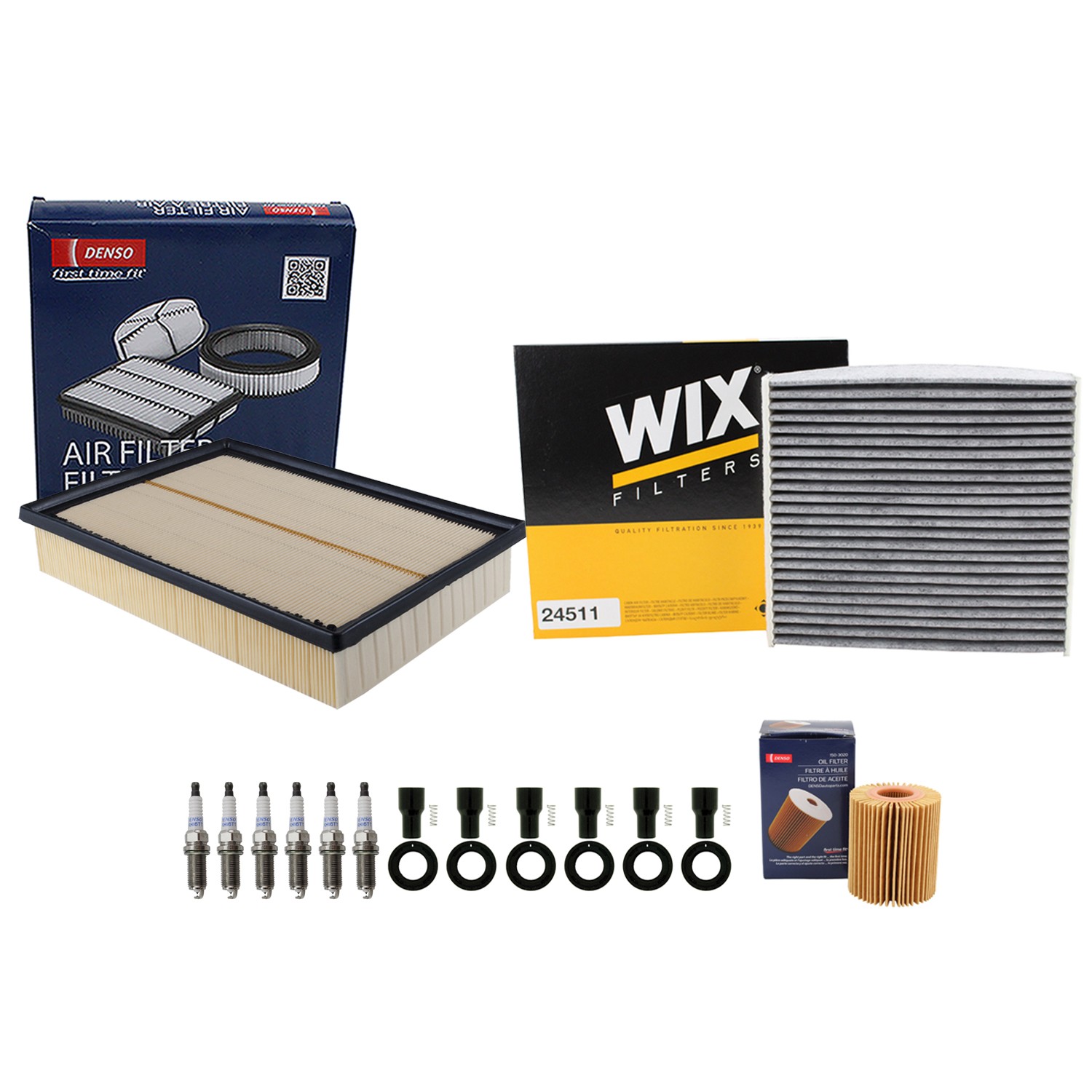 Denso Tune Up Kit NGK 6 Spark Plugs  Boots Kit for 4Runner 4.0L V6 1GR-FE 14-17