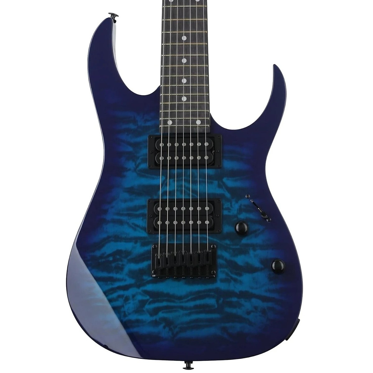 Ibanez GRG7221QA 7-String Solid Electric Guitar, Right