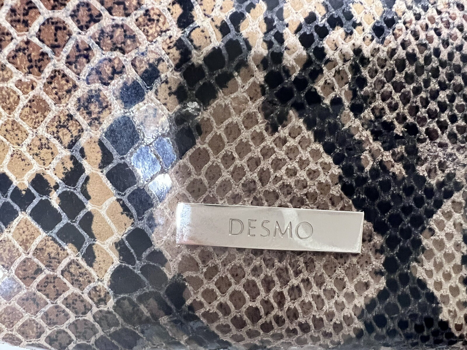 Desmo Leather Python Print Handbag - image 2