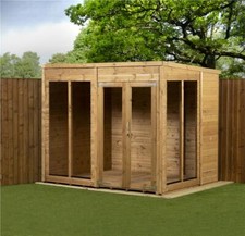 Empire Pent Summerhouse Wooden Shiplap Tongue & Groove 8X6 Double Door 8ft x 6ft
