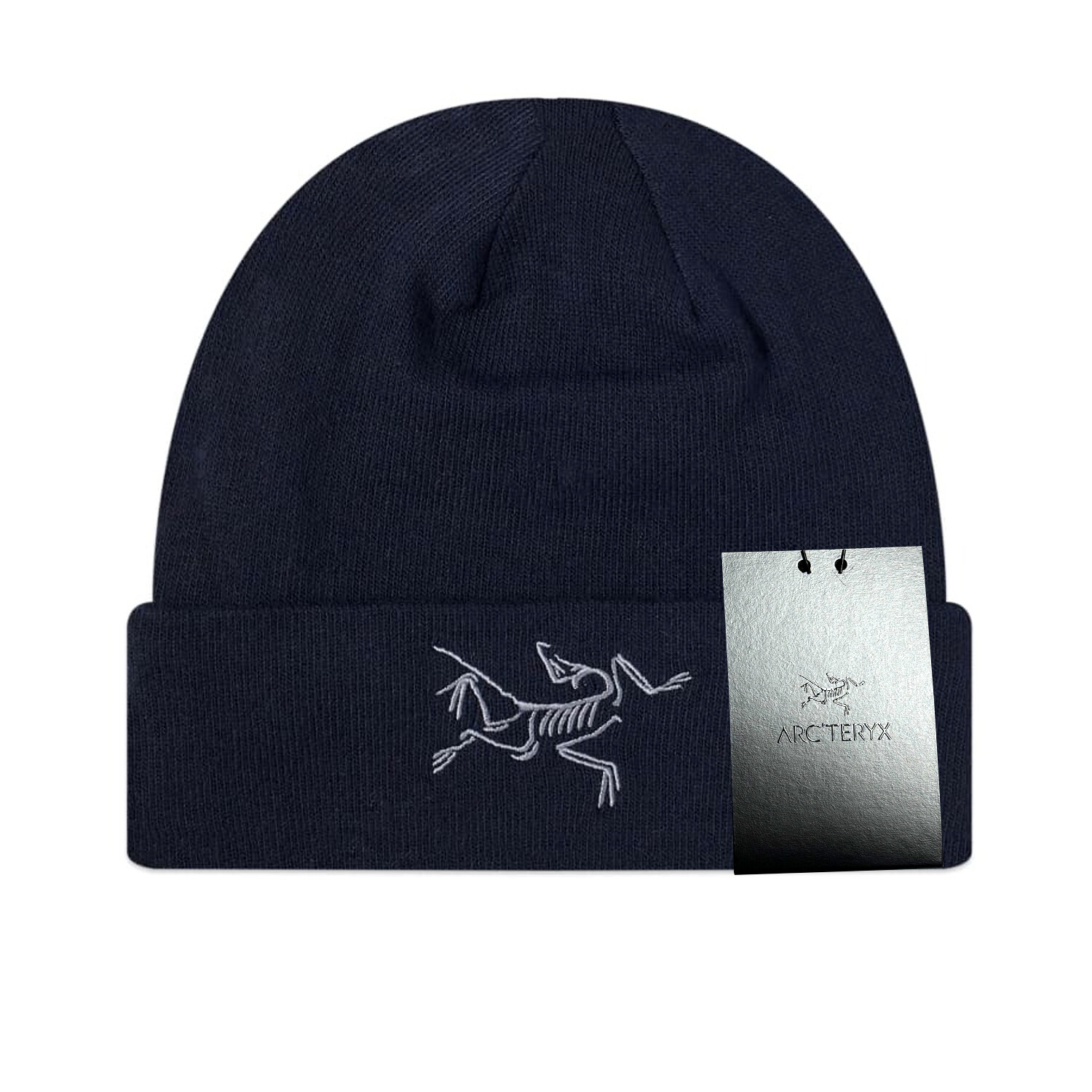 Arc'teryx Uomo Cappello berretto ricamato Bird Toque Zaffiro nero