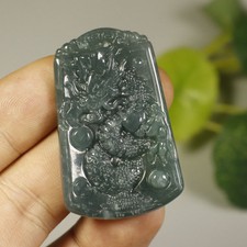 Certified Green 100 Natural A Jade Jadeite Fine Pendant Dragon   63157