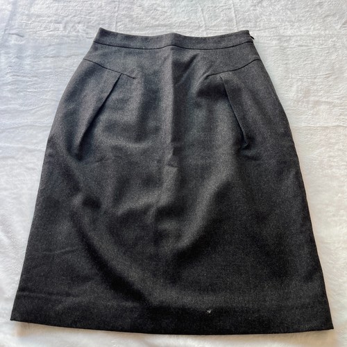 Cacharel, Cacharel Womens Black Wool Side Zip Office Business A-Line Straight Skirt