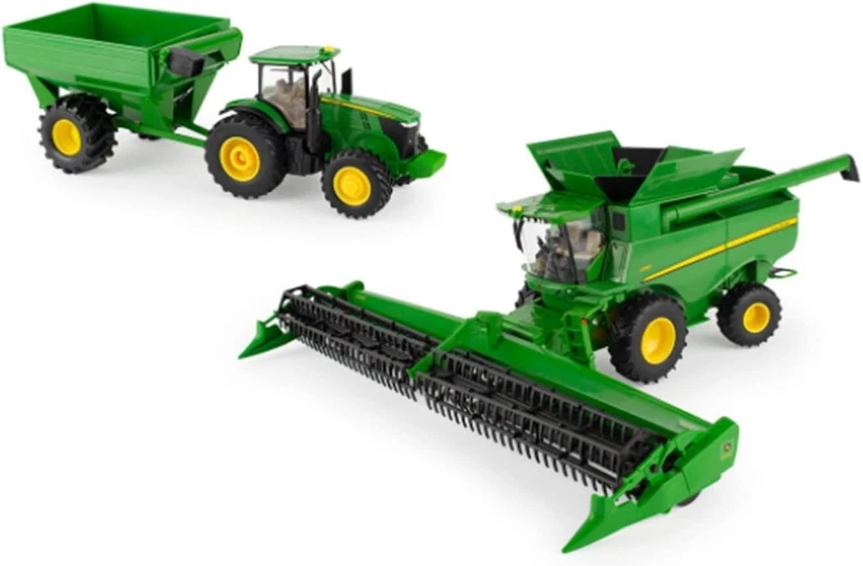 NEW John Deere 1/32 S780 Combine Grain Head 7290R Tractor Grain Cart 47358 - Image 2 of 2