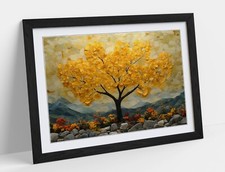 BEAUTIFUL ASIAN STYLE YELLOW TREE -FRAMED WALL ART POSTER PAPER PRINT