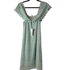 NWT Molly Bracken Ladies Woven Dress Sage Green Heart Lace XS