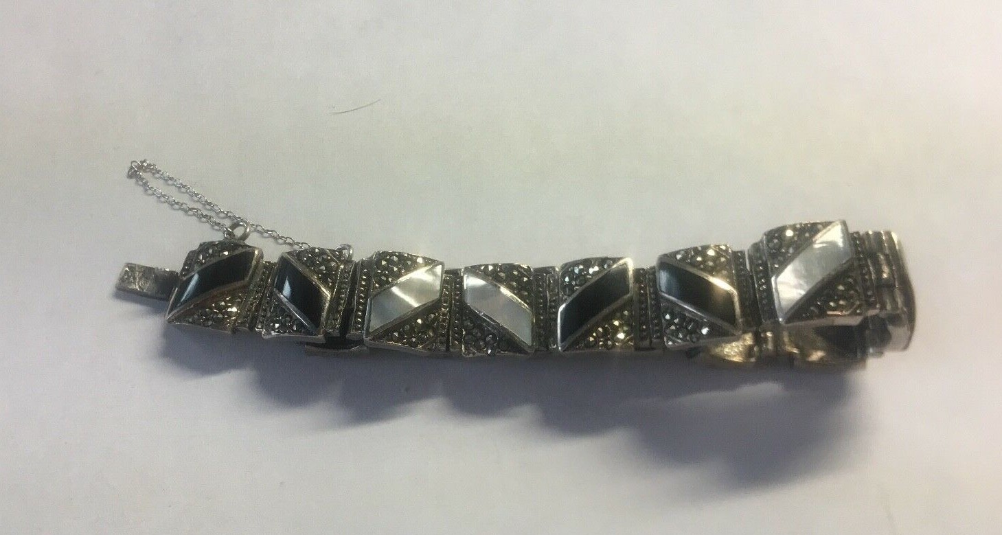 925 Solid Sterling Silver Square Link Bracelet 33… - image 8