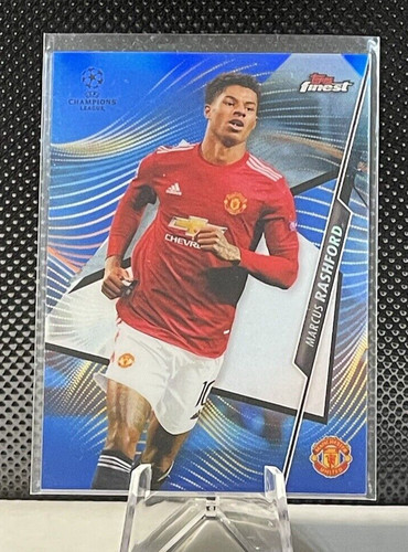 Marcus Rashford [Blue Refractor] #97 2020 Topps Finest UEFA Champions League card