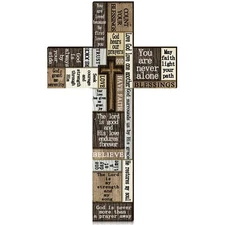 Christians Crossword wall sign Words and Saying Wooden Cross with Inspiration...