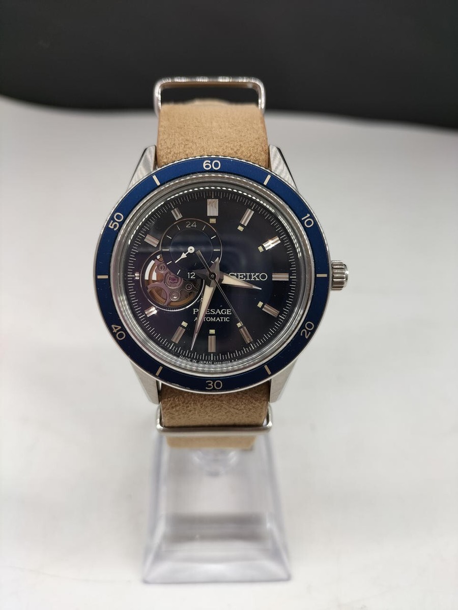 Seiko Presage Seiko Premier 4r39 Seiko Presage 4R39-01A0 Navy Silver Round Automatic Mens