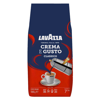 Lavazza Crema E Gusto 1KG Coffee Beans Strength: 7/10 Round & Intense Aroma