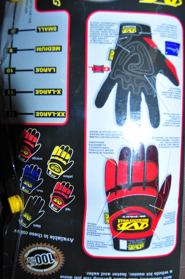 Guantes de impacto Mechanix Wear guantes M-Pact® rojo/negro, tamaño mediano Foto 2 de 3