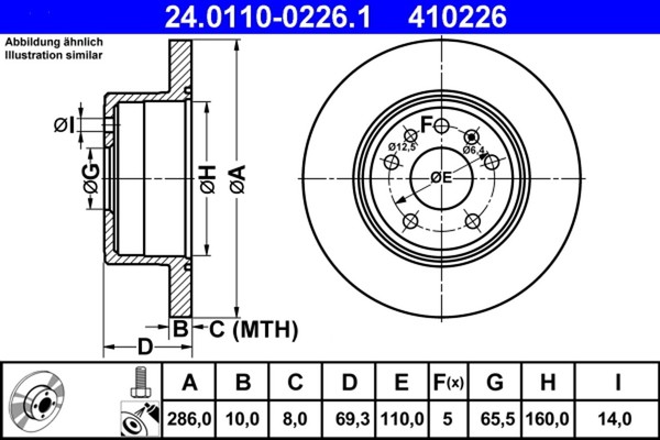Bremsscheibe Opel T. Vectra 1.6-2.6 95-03-image