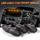<!--F#f_0-->4X Front Grille Amber LED Lamp Smoked Lens Running Light Raptor Style Grill Trim<!--F/-->