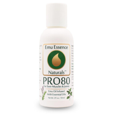 PRO80 For Sore Muscles & Joints 2 oz w/ Emu Oil Menthol Eucalytpus Wintergreen