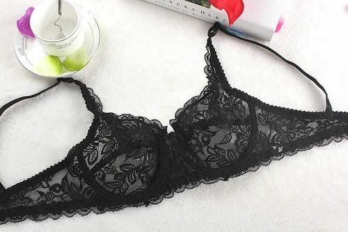 Ladies Embroidery Lace Bras Black White Blue Purple Beige Pink Sky Blue Flesh BC - Picture 13 of 37
