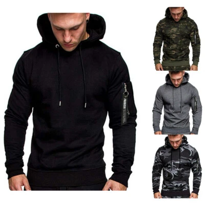 Camouflage Homme Manches Longues Pull Capuche SPORTS Sweat Capuche Décontracté - Photo 1/4