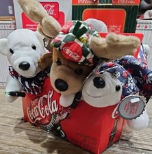 Coca-Cola 6 Plush Toy Santa Pack 1998 Limited Edition Vintage X-mas Collector