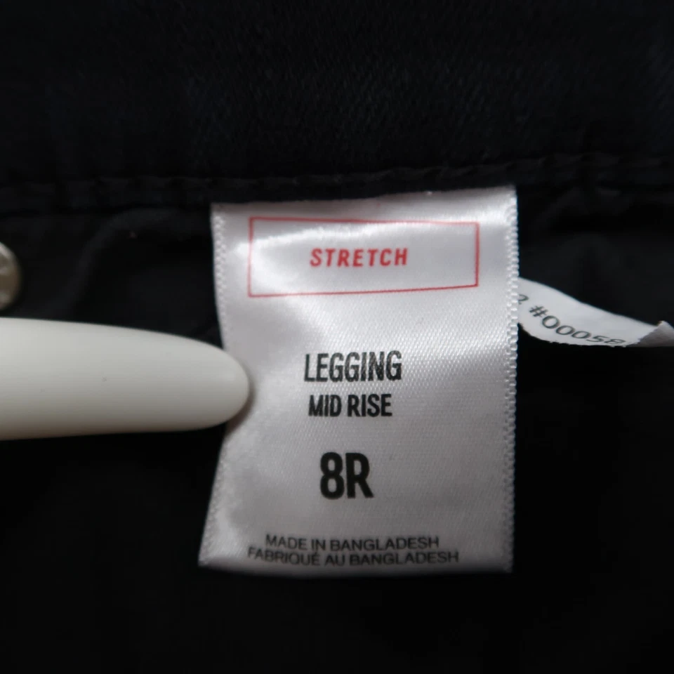 Leggings Express para mujer 8 negros tiro medio elásticos desgastados 29x30 Foto 4 de 4