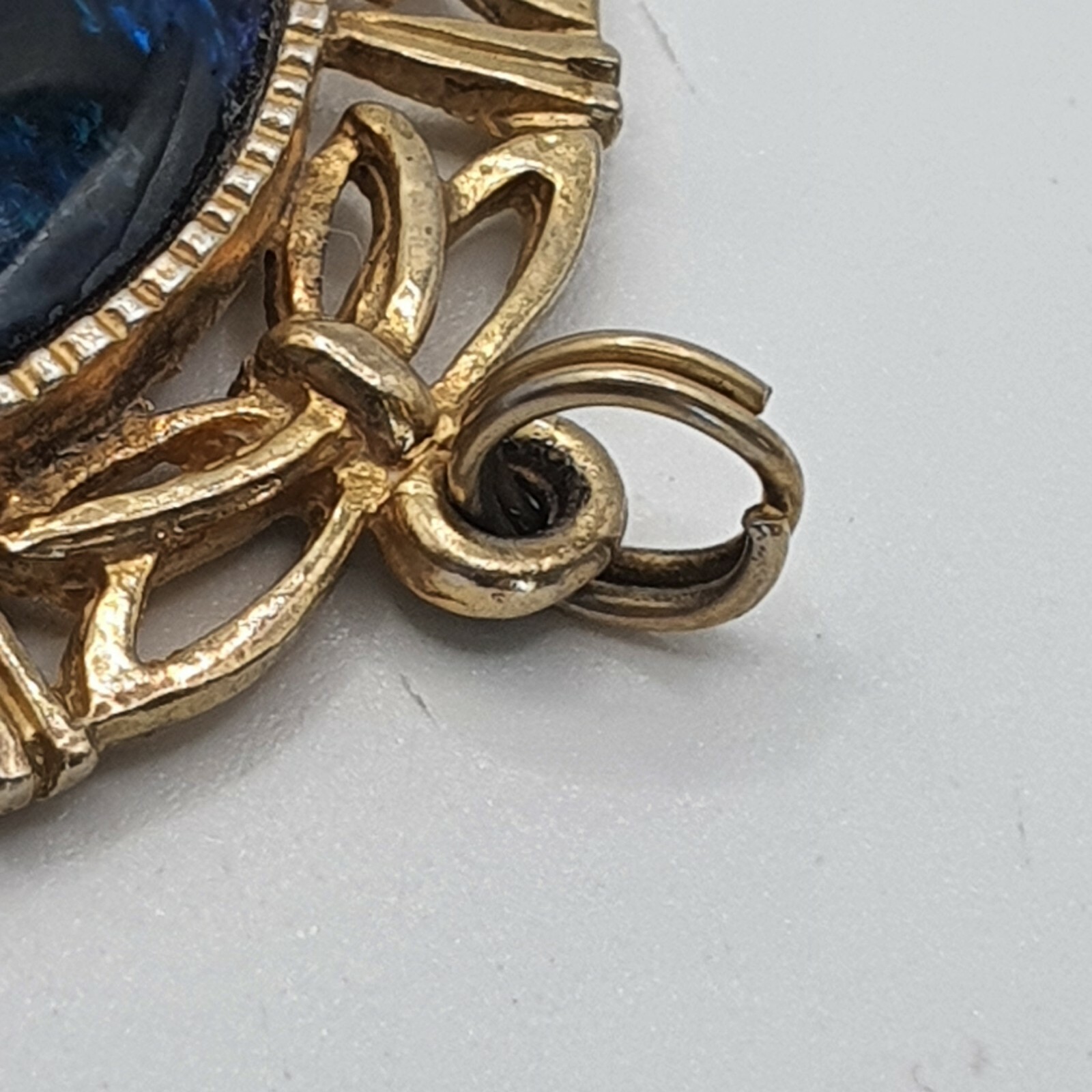 Photo 12 of Gold Plated Sterling Silver Necklace Pendant Abalone Shell Birmingham 1992 P6