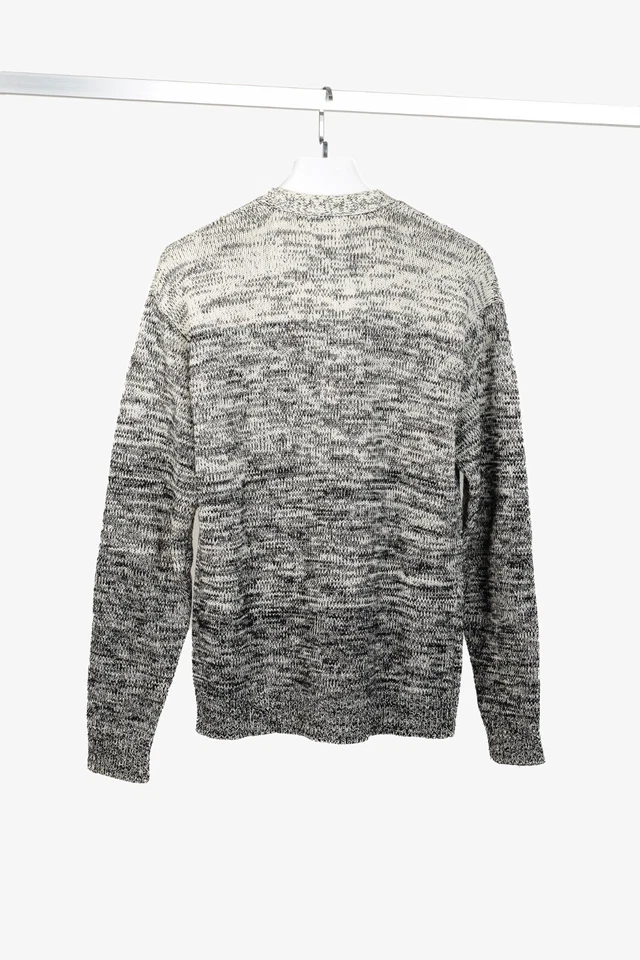 T By Alexander Wang Cream & Black Marled Knit V-Neck Cardigan, Size XS — 第 2/4 张图片