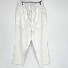 Ralph Lauren Pants Womens 10 White Linen Lightweight Straight Leg Vacation