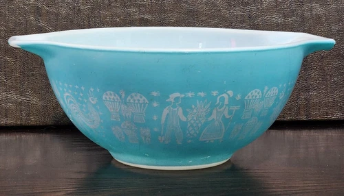 Pyrex #442 AMISH BUTTERPRINT -1 1/2 Quart Bowl 1.5 QT TURQOUISE Blue Cinderella