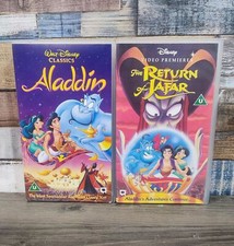 Walt Disney - Aladdin & The Return of Jafar 2x VHS Video Cassette Tape Bundle