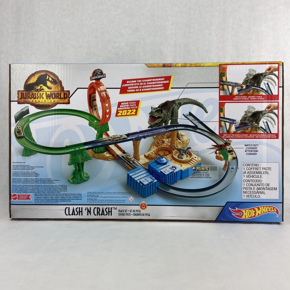 Hot Wheels Clash 'N Crash Track Set Jurassic World Dominion Bite Attack Vehicle - Image 4 of 4