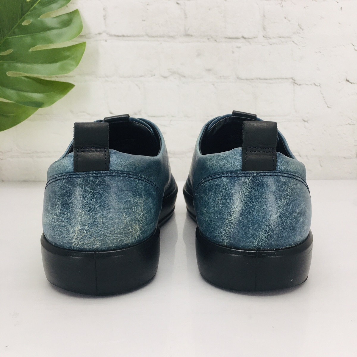 ECCO Soft 7 Men's Sneakers Size US 7/ 41 (Extra Wide) Turquoise Leather Shoes View 6