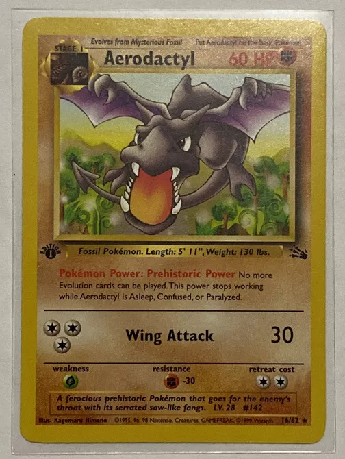 Aerodactyl 16/62 Non-Holo Rare Fossil Set Pokemon Card Near Mint