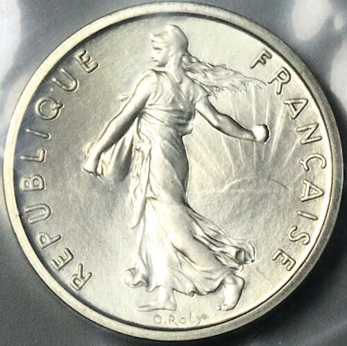 1972 France 1/2 Franc Piefort BU 150 Mintage Box Paris Silver Coin (25013102R)