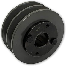 2 GROOVE CAST IRON ELECTRIC MOTOR PULLEY SHEAVE 3.45", TWO GROOVE 3L 4L A BELTS
