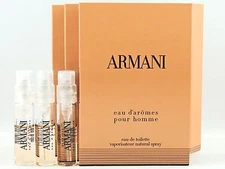 GIORGIO ARMANI EAU D'AROMES POUR HOMME 1.5ml .05oz x 3 COLOGNE SPRAY SAMPLE LOT