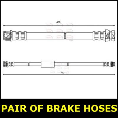 Pair Brake Hose Rear Left Right FOR MASTER II 1.9 2.2 2.5 3.0 00->12 Apec
