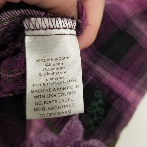 STETSON WOMEN'S AMETHYST OMBRE PLAID SHIRT XS Western Rodeo southwest Cotton - Picture 10 of 12