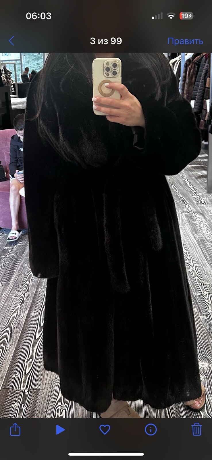real mink fur coat long