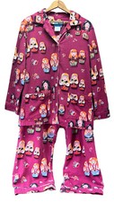 NICK and NORA Pajama Set Flannel Cotton Asian Nesting Dolls Women s M