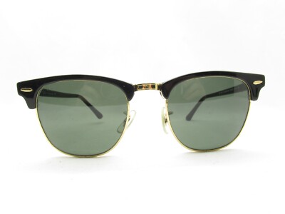 RAY-BAN CLUBMASTER RB3016 W0365 DESIGNER BLACK SUNGLASSES 51-21