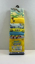 Men's SpongeBob SquarePants Socks 6 Pair Casual Crew Size 8-12 BioWorld New