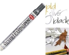 Mirror Finish Silver Metallic LEAFING PEN PAINT MARKER Calligraphy Chisel KRYLON