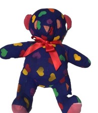  Teddy Bear Colorful Hearts Plush Toy24 In Tall Cotton Fabric