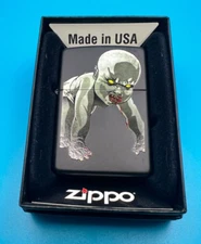 Brand New 2011 ZIPPO Windproof Lighter Rare SCARY ZOMBIE BABY Satin Matte Black