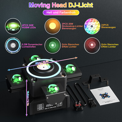 180W Laser Moving Head RGBW LED Strobe Beam Bühnenlicht DMX512 DJ Party 6 Arms