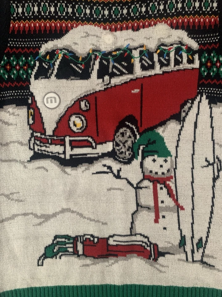 Travis Mattthew Christmas Sweater Volkswagen VW Bus Golf sz Small  - Image 2 of 4