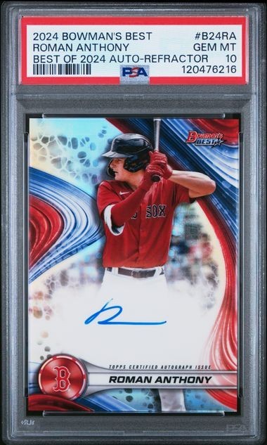 2024 Bowman's Best Roman Anthony Best of 24 Autograph Refractor PSA 10 Gem Mint