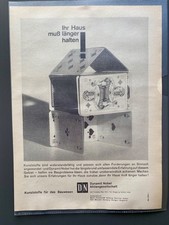 Dynamit Nobel Kunststoffe Bauwesen Haus Kartenhaus 1963 Vintage Werbung Reklame