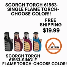 Scorch Torch 61563 – Single Flame Torch – Choose Color – Refillable Lighter