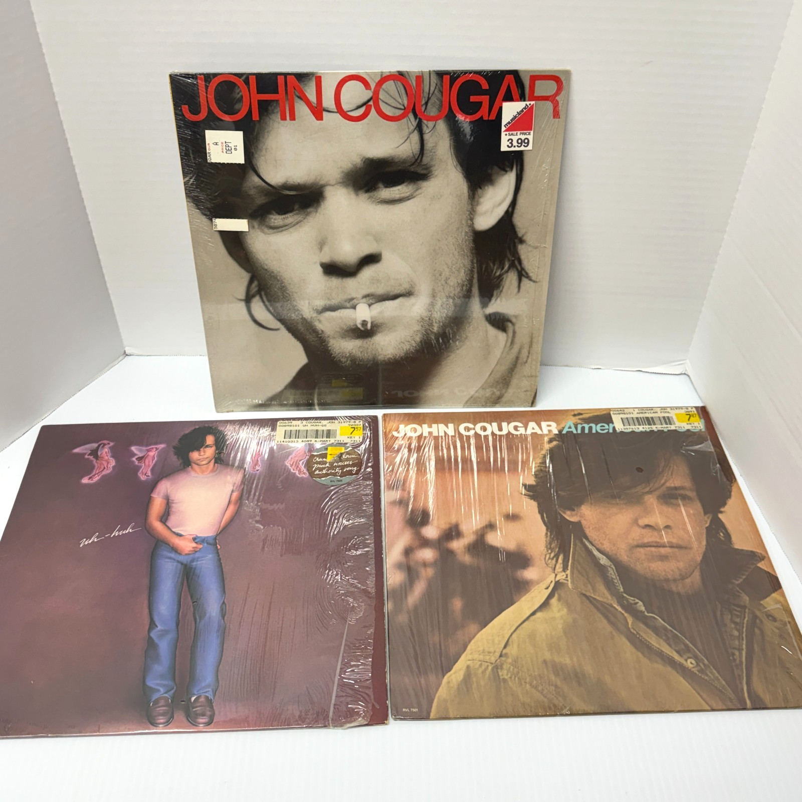 John Cougar Mellencamp, 3 Vinyl Record Lot, Self titled, American Fool, Uh-Huh